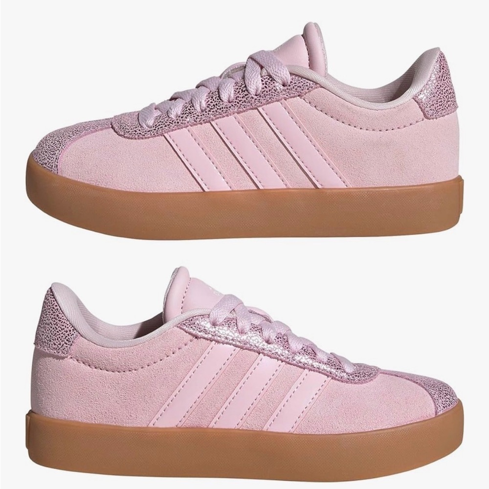 adidas Pink Suede Platform Sneakers with Gum-Style Sole